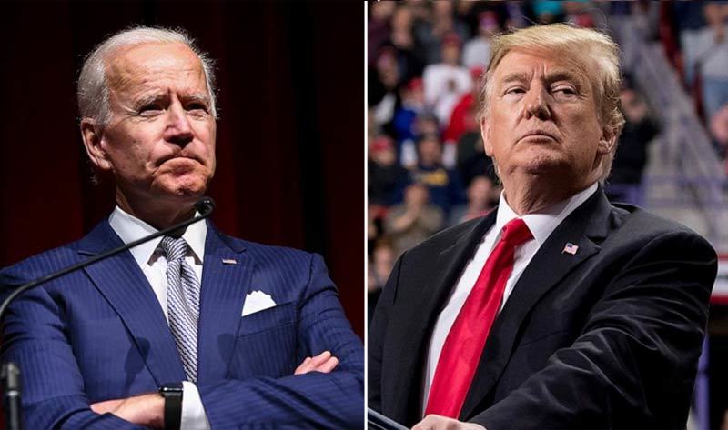 Ứng viên đảng Dân chủ tranh cử tổng thống Mỹ Joe Biden (trái) và Tổng thống Mỹ Donald Trump.