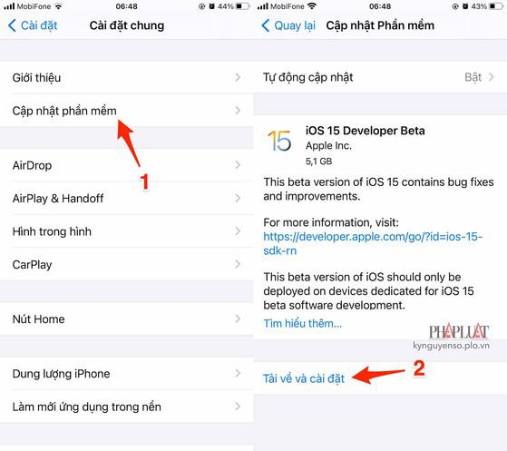 Cập nhật iPhone lên phiên bản mới nhất. Ảnh: MINH HOÀNG