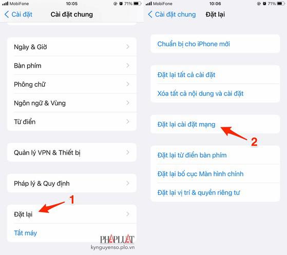 Đặt lại cài đặt mạng sẽ không ảnh hưởng đến dữ liệu trên iPhone. Ảnh: MINH HOÀNG