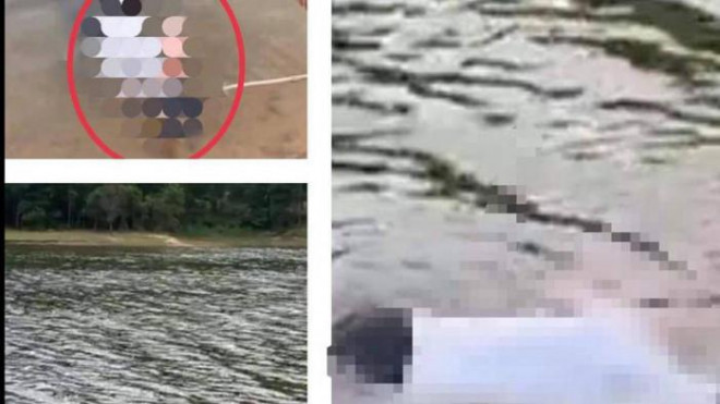 Hiện trường phát hiện thi thể lái xe tử vong dưới hồ Yên Trung