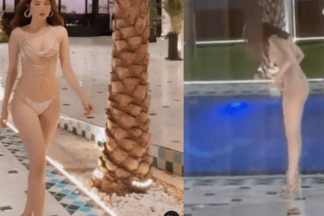 Clip gây hiểu lầm khi mỹ nhân Việt diện đồ tắm màu da