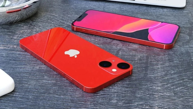 Ảnh concept iPhone 13 đỏ.