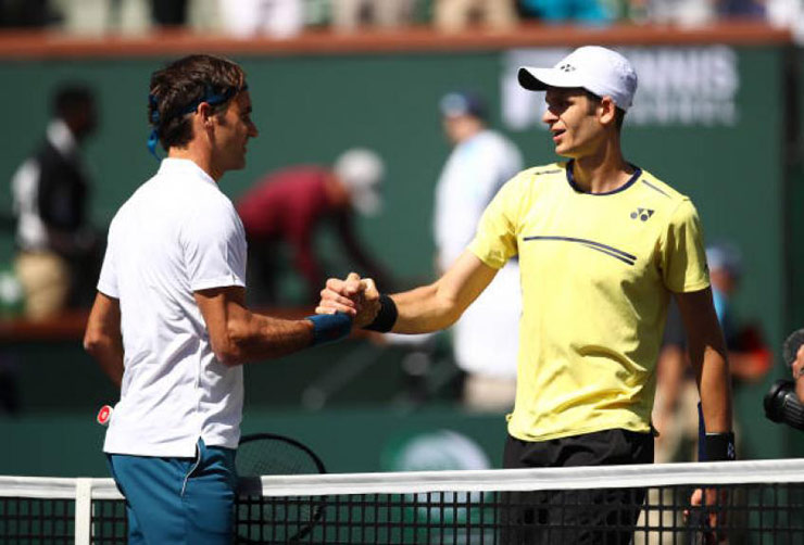 Federer từng thắng Hurkacz sau 2 set với cùng tỷ số 6-4 ở tứ kết Indian Wells Masters năm 2019