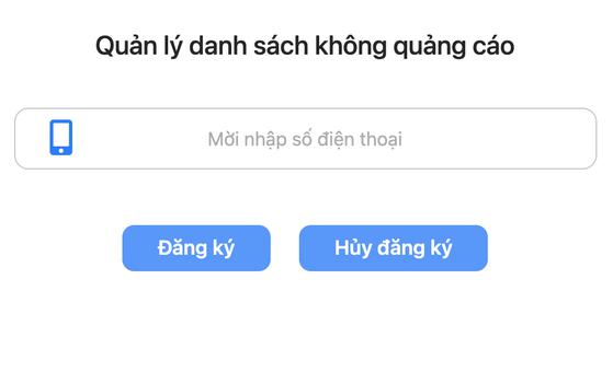 Thêm số điện thoại đang sử dụng vào danh sách không quảng cáo. Ảnh: MINH HOÀNG