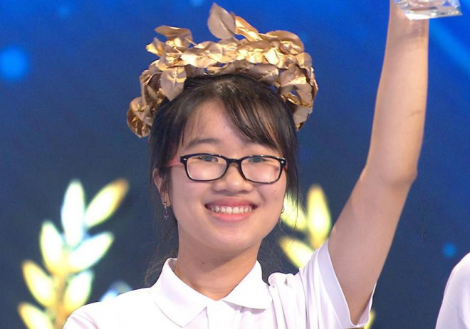Mai Hương Trà giành vòng nguyệt quế cuộc thi Olympia. Ảnh: FBCT