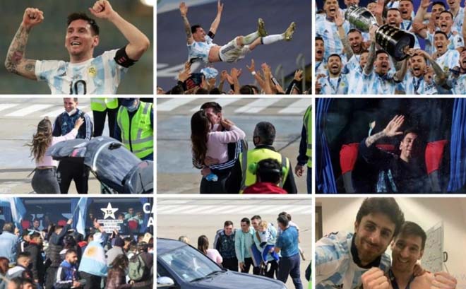 Messi và đồng đội được chào đón tại phi trường