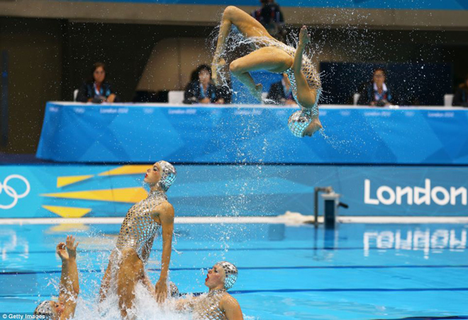 Dàn mỹ nhân diện trang phục “đỏ mặt”, mặc đẹp như nàng tiên cá ở bể bơi Olympic - 2