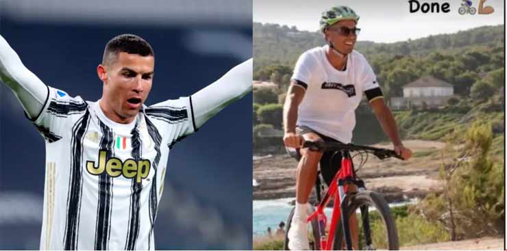 Ronaldo đạp xe địa hình leo núi khi khổ luyện giữa kỳ nghỉ Hè năm nay