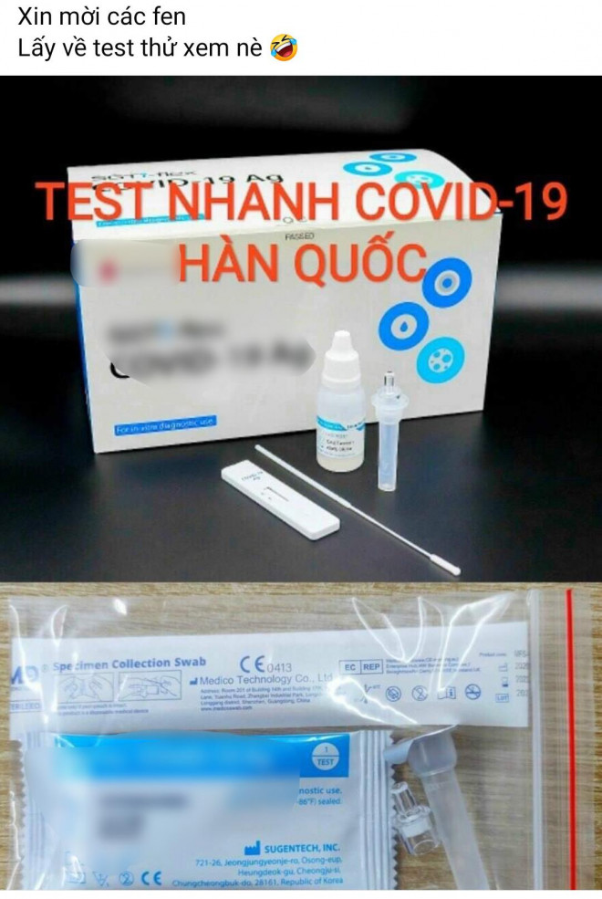 Một&nbsp;loại test nhanh đang được rao bán trên mạng