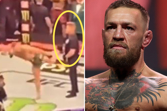 Trước cú đá của McGregor, vệ sĩ vẫn đứng như bất động