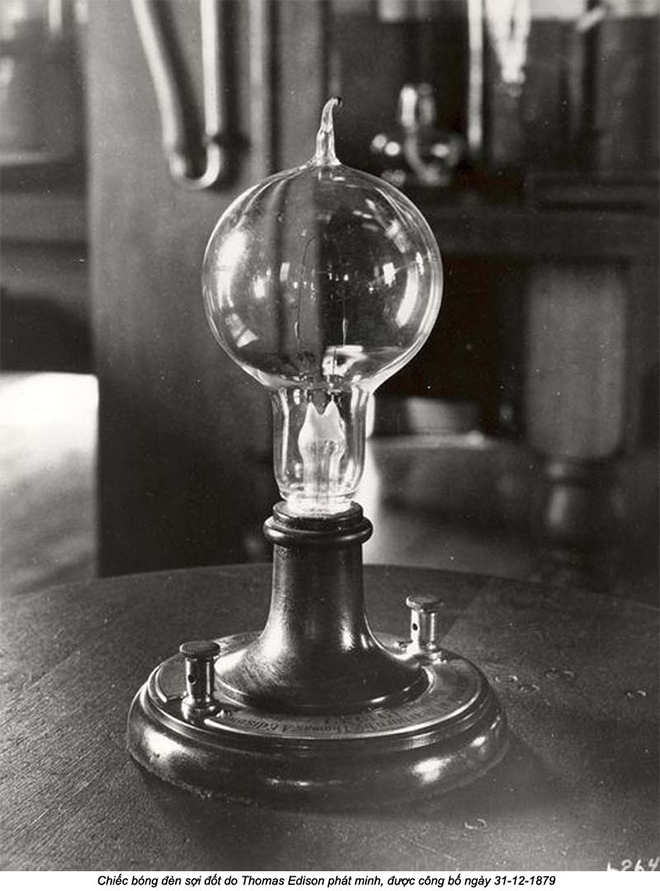 Chiếc bóng đèn sợi đốt do Thomas Edison phát minh