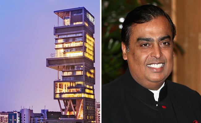 Tòa nhà gồm garage 6 tầng, 9 thang máy và có diện tích 37.000 mét vuông. Dinh thự này gây tranh cãi và vấp phải nhiều phản đối từ cư dân Mumbai, người dân nơi đây cho rằng tòa tháp quá phô trương so với kiến trúc chung của khu vực.
