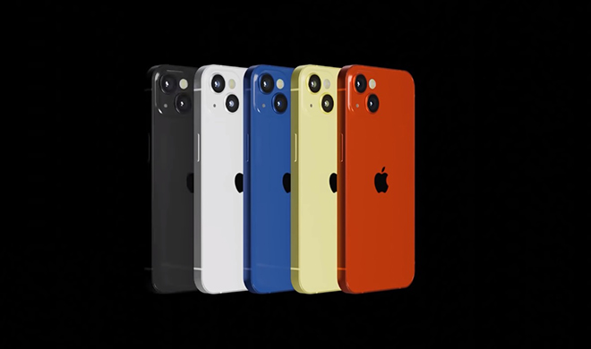 Các tùy chọn màu dự kiến của iPhone 13 trong video concept.