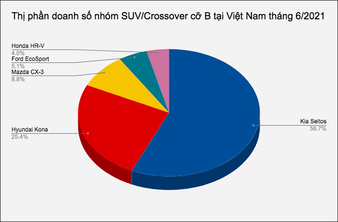 Doanh số nhóm SUV/Crossover cỡ B tại Việt Nam tháng 6/2021, Kia Seltos áp đảo các đối thủ - 1