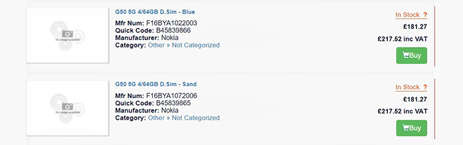 Tin đồn về Nokia G50 5G.