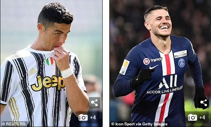 Ronaldo có thể bị Juventus đem đổi lấy Mauro Icardi của PSG