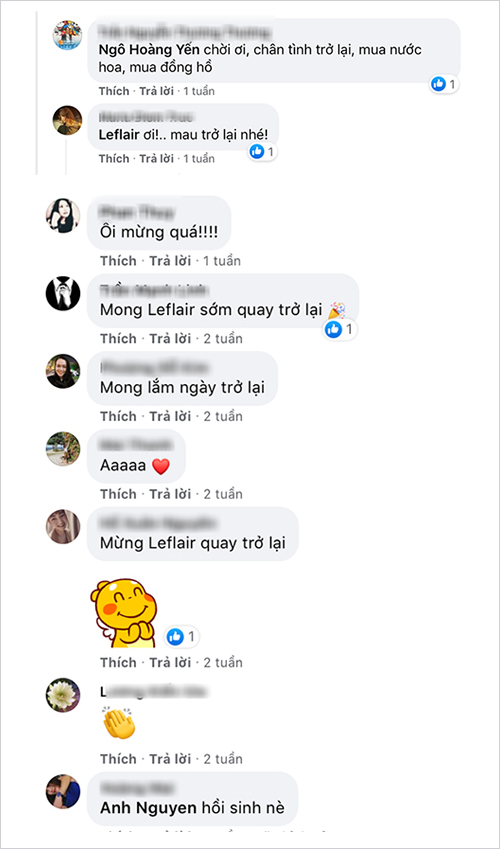 Nhiều người dùng hào hứng chia sẻ sự chờ mong trước thông tin Leflair quay lại.