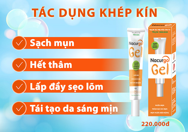 Nacurgo Gel – Thành tựu giúp kiểm soát hiệu quả mụn và thâm sẹo mụn