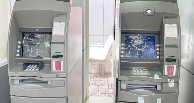 Tình đã lấy đá đập vỡ màn hình cả 2 máy ATM chỉ vì không kiểm tra được tài khoản