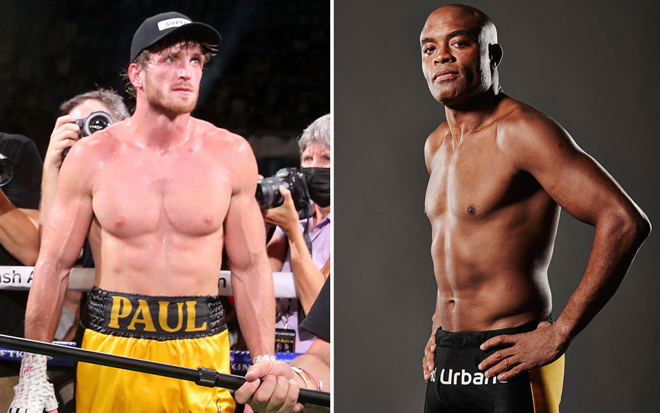 Rò rỉ thông tin Logan Paul (trái) đấu huyền thoại "Người nhện" MMA Silva vào tháng 9