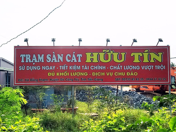 Trạm sàng cát Hữu Tín của anh Thức tại huyện Gò Công Tây, Tiền Giang