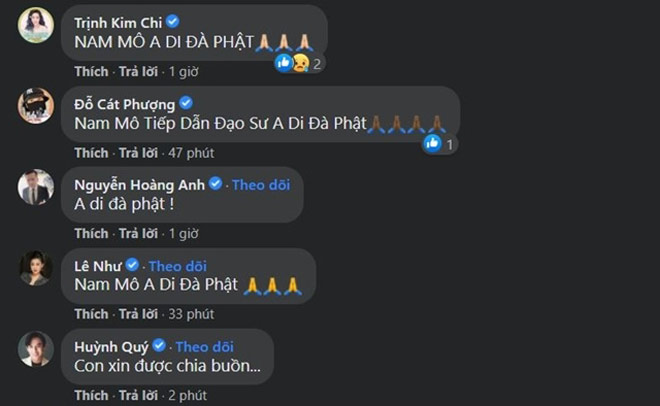 Nhiều sao Việt gửi lời chia buồn, thương tiếc trước sự ra đi của nghệ sĩ Kim Phượng