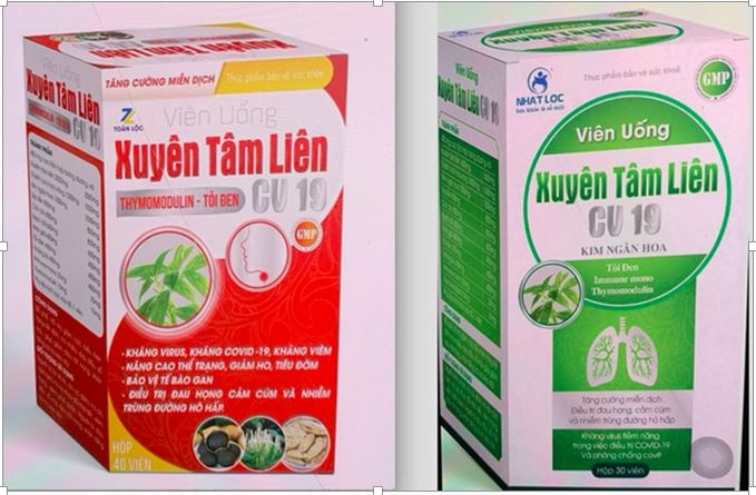 Sản phẩm thuốc Xuyên tâm liên giả mạo, chưa đăng ký bản công bố tại Cục.