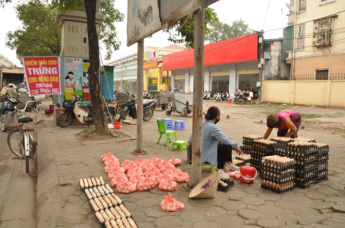 Thời điểm đầu năm 2021, giá trứng gà xuống thấp khiến nhiều người phải ra vỉa hè bán với giá 2.000 đồng/quả.