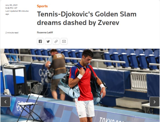 Vẻ thất thần của Djokovic sau thất bại&nbsp;