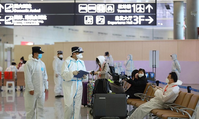Nhà chức trách Trung Quốc đang gấp rút phản ứng với ổ dịch tại sân bay quốc tế Lộc Khẩu, Nam Kinh, tỉnh Giang Tô.
