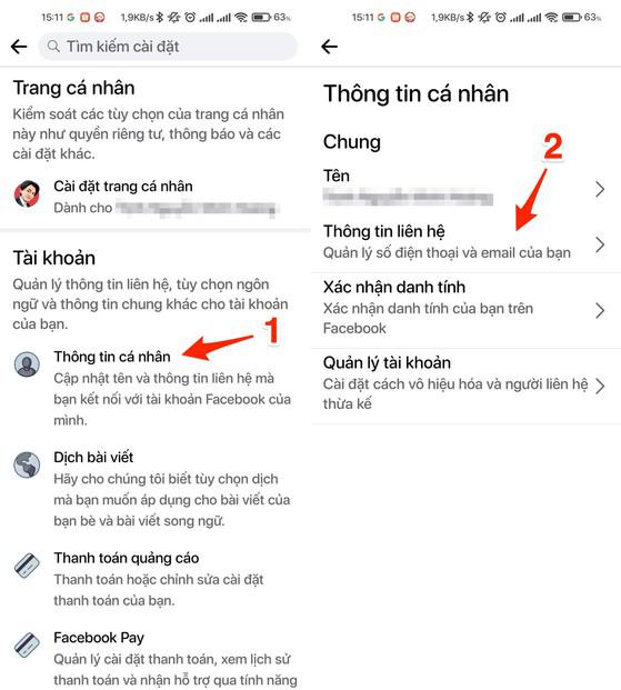 Truy cập vào phần cài đặt trên ứng dụng Facebook. Ảnh: MINH HOÀNG