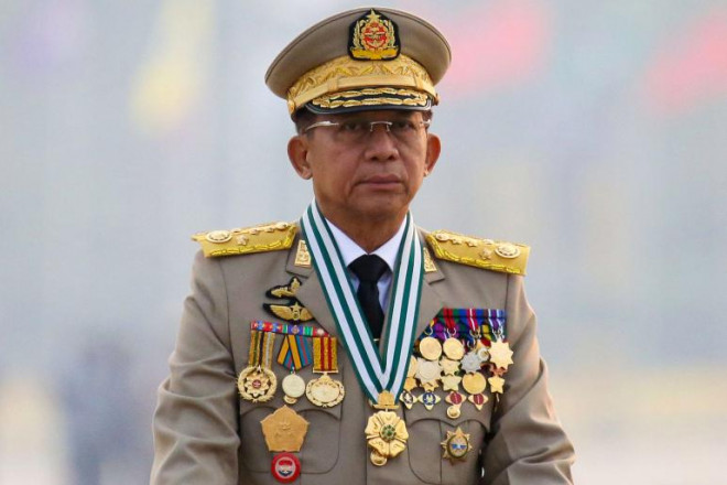 Tướng Min Aung Hlaing cho biết nước này sẽ tổ chức cuộc tổng tuyển cử mới vào nửa cuối năm 2023. Ảnh: Reuters