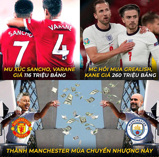 Man City quyết vung tiền đấu lại MU trên thị trường chuyển nhượng.