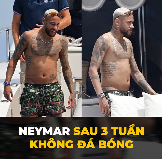 Hình ảnh mới nhất của Neymar sau 3 tuần không đá bóng.