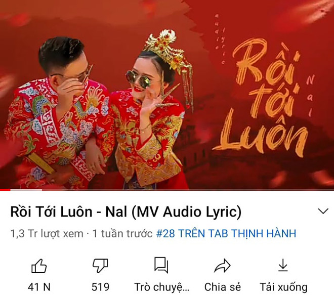 Thành tích rực rỡ của "Rồi tới luôn” trên Youtube