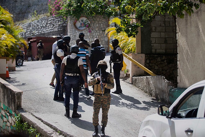 Lối vào dinh thự của Tổng thống Haiti Jovenel Moise.