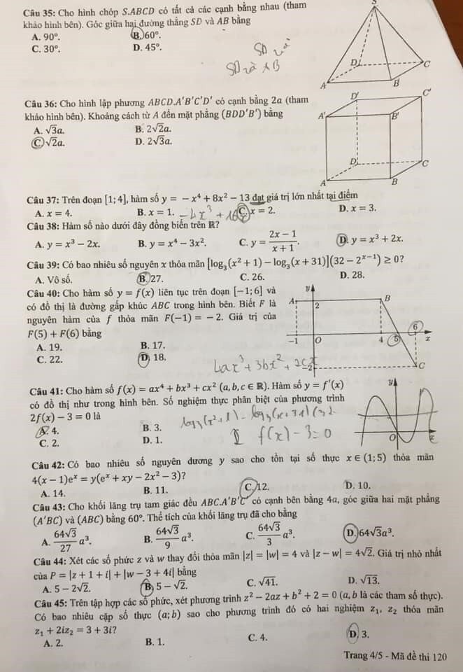 Đề thi, đáp án môn Toán tốt nghiệp THPT 2021 đợt 2 - 6