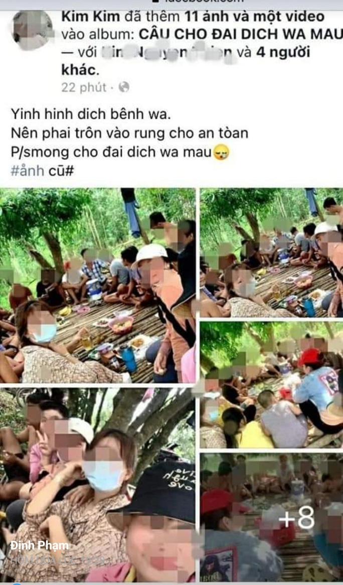 21 nam, nữ trốn vào rừng ăn nhậu. Ảnh chụp lại trên Facebook cá nhân