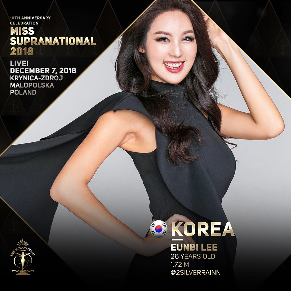 Lee Eun Bi đại diện Hàn Quốc tham gia cuộc thi&nbsp;Miss Supranational 2018.