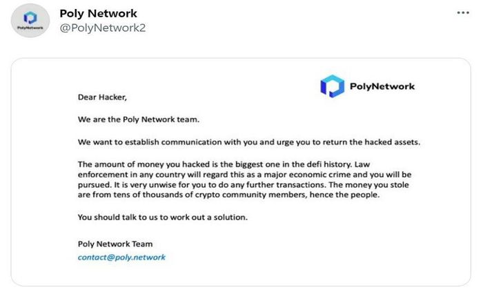 Poly Network thông báo bị tin tặc tấn công.&nbsp;