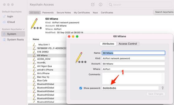 Chia sẻ mật khẩu WiFi trên MacBook. Ảnh: MINH HOÀNG