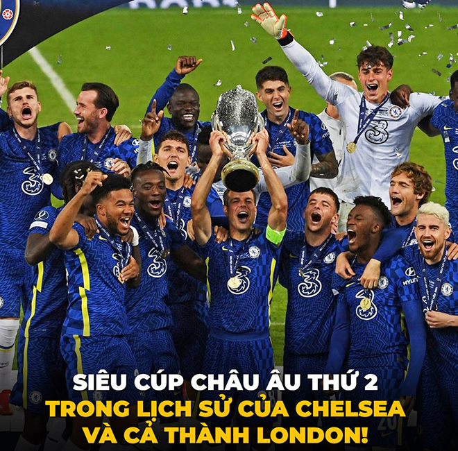 Chelsea có chiếc cúp siêu cúp châu Âu thứ 2 trong lịch sử.