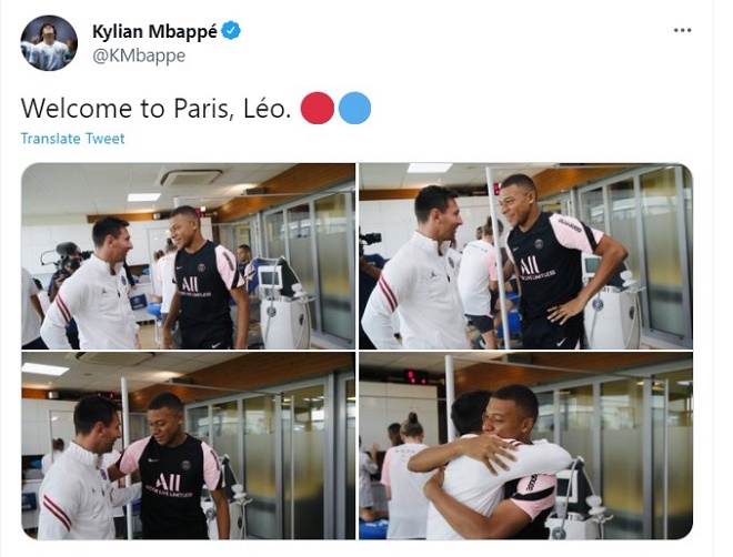 Mbappe đăng ảnh chào mừng Messi đến PSG