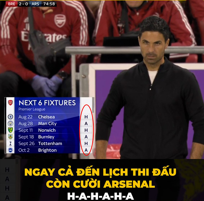 Đến cả lịch thi đấu cũng cười Arsenal cơ mà.