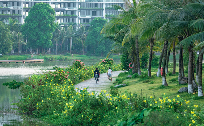 Không gian thanh bình tại Ecopark trong mùa dịch