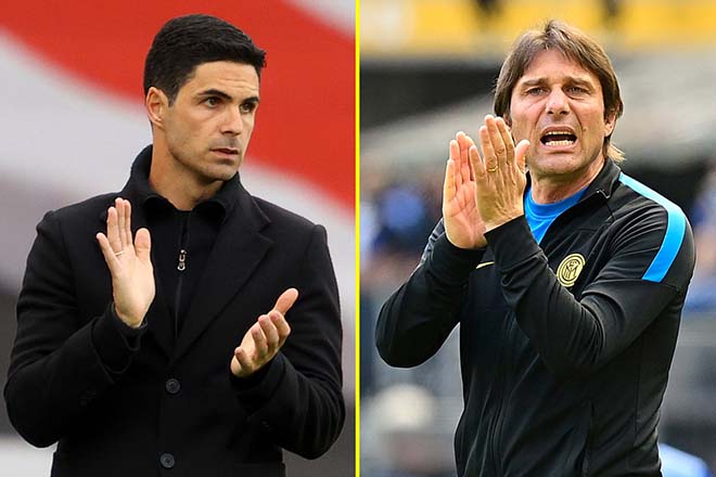 Arsenal tính sa thải HLV Arteta (trái) và bổ nhiệm HLV Conte