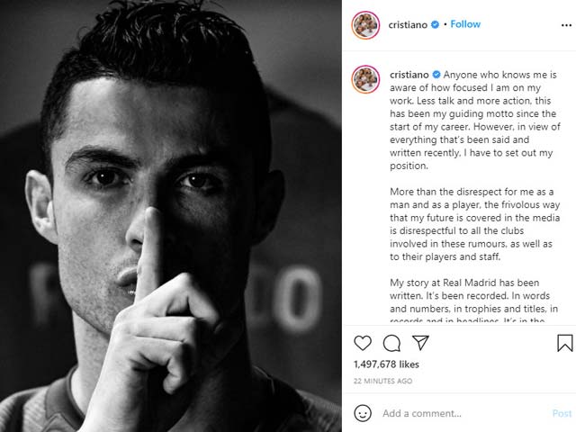 Bài viết tâm huyết của Ronaldo