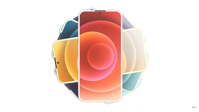 Khái niệm iPhone 13C với nhiều tùy chọn màu.