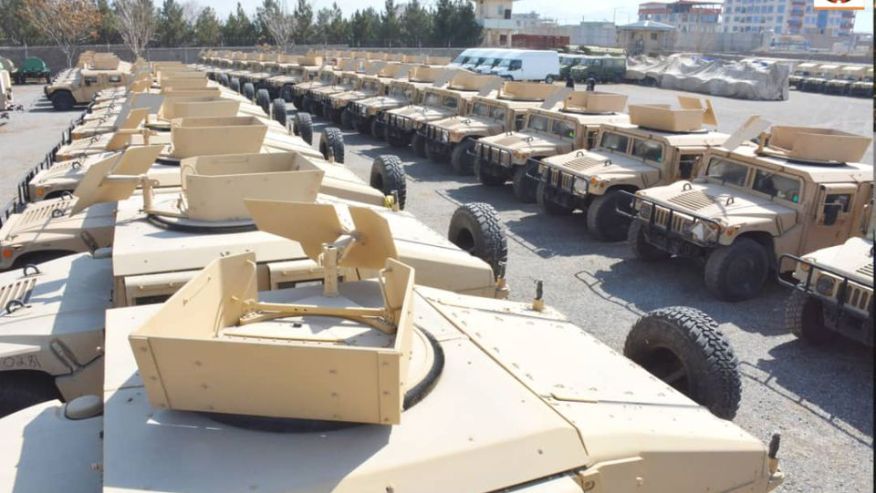 Xe quân sự Mỹ chuyển giao cho quân đội Afghanistan vào tháng 2.2021.
