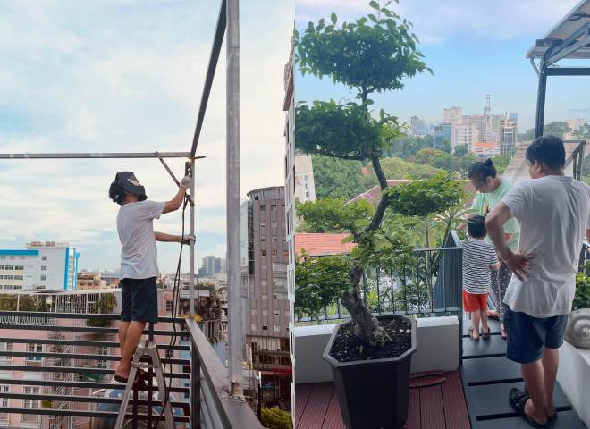 Giọng ca 8X cùng bố lên tầng thượng sửa sang lại 